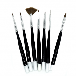 Σετ Πινέλων 7 τεμαχίων  Για Nail Art Με Ξύλινη Λαβή