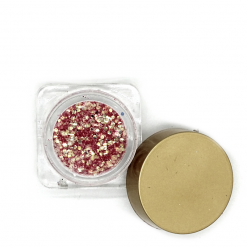 Alternative view of Εξάγωνο Glitter Για Τα Νύχια Χρυσό Με Φούξια